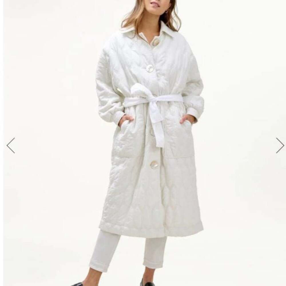 NWT Mary Lawless Lee x Splendid Solid Quilted Jacket- White- Size XS